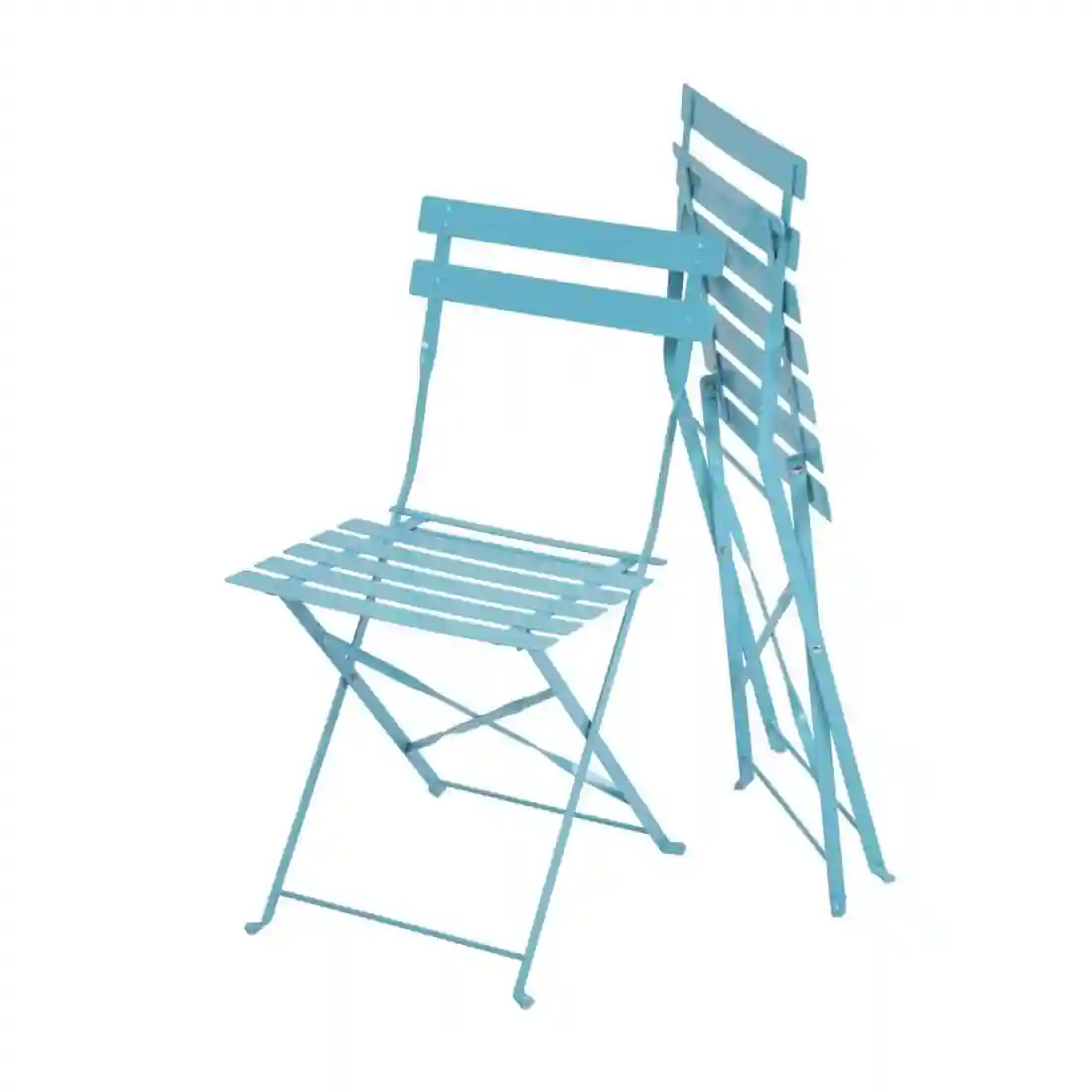 Bolero Perth Blue Pavement Style Steel Folding Chairs (Pack of 2) - Image 4