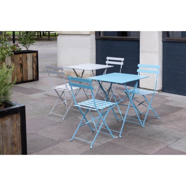 Bolero Perth Blue Pavement Style Steel Folding Chairs (Pack of 2) - Image 13