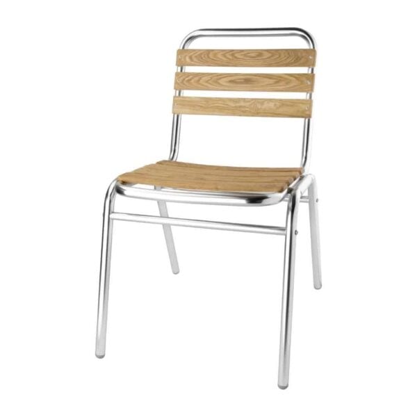 Bolero Aluminium & Ash Bistro Side Chairs (Pack of 4) - Image 2