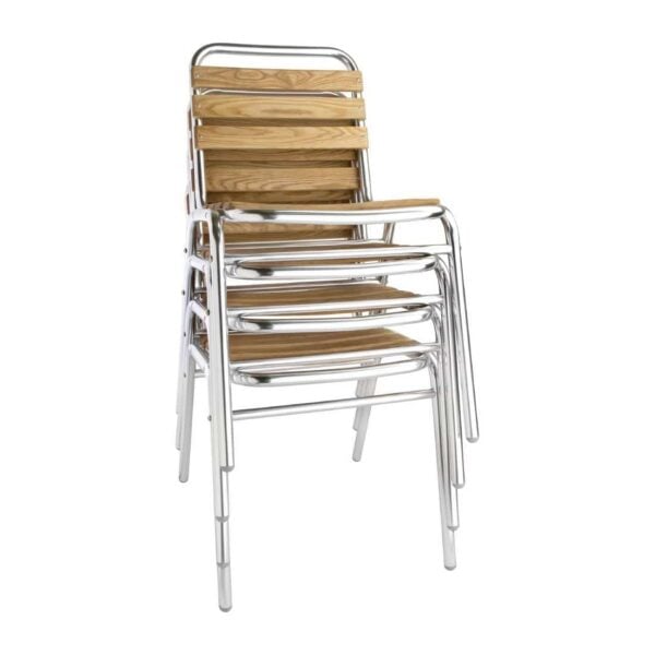 Bolero Aluminium & Ash Bistro Side Chairs (Pack of 4) - Image 5
