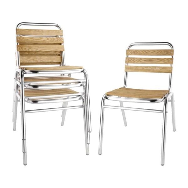 Bolero Aluminium & Ash Bistro Side Chairs (Pack of 4) - Image 6