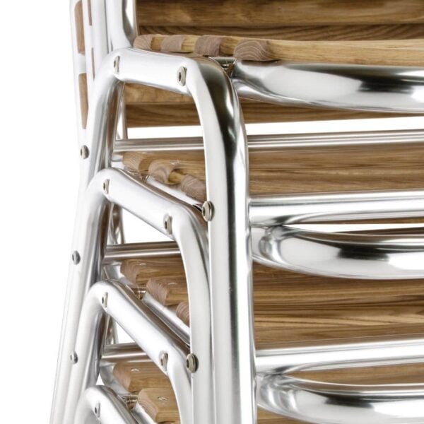 Bolero Aluminium & Ash Bistro Side Chairs (Pack of 4) - Image 7