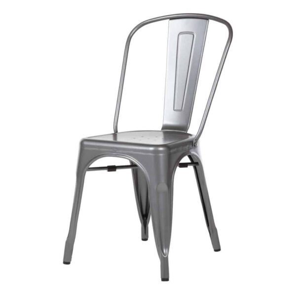 Bolero Bistro Steel Side Chairs Gun Metal Grey (Pack of 4) - Image 3