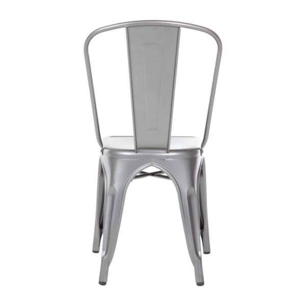 Bolero Bistro Steel Side Chairs Gun Metal Grey (Pack of 4) - Image 4