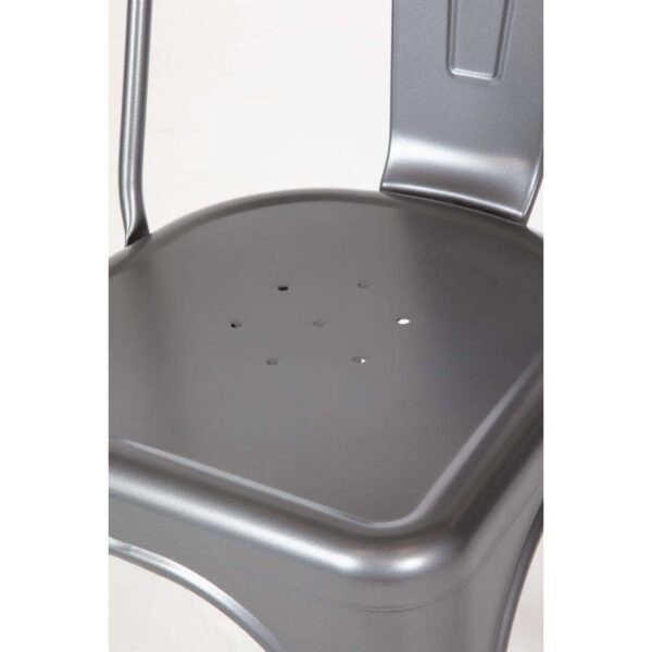 Bolero Bistro Steel Side Chairs Gun Metal Grey (Pack of 4) - Image 5
