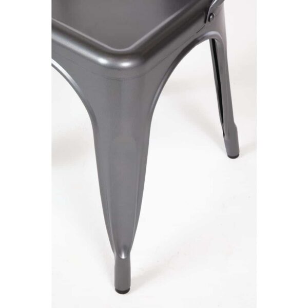 Bolero Bistro Steel Side Chairs Gun Metal Grey (Pack of 4) - Image 6