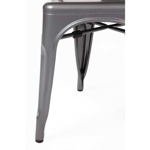 Bolero Bistro Steel Side Chairs Gun Metal Grey (Pack of 4) - Image 7