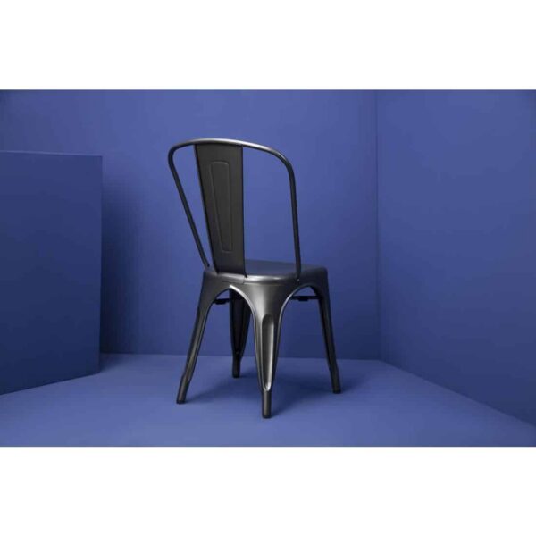 Bolero Bistro Steel Side Chairs Gun Metal Grey (Pack of 4) - Image 10