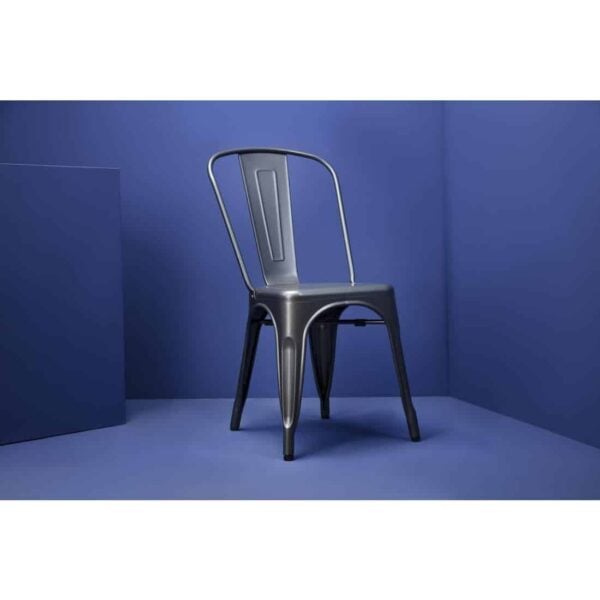 Bolero Bistro Steel Side Chairs Gun Metal Grey (Pack of 4) - Image 11