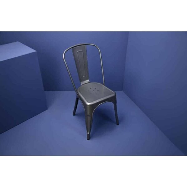 Bolero Bistro Steel Side Chairs Gun Metal Grey (Pack of 4) - Image 12