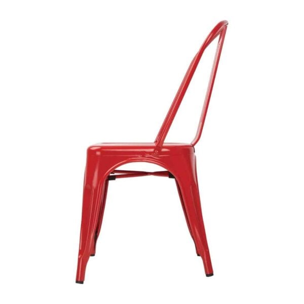 Bolero Bistro Steel Side Chair Red (Pack of 4) - Image 4