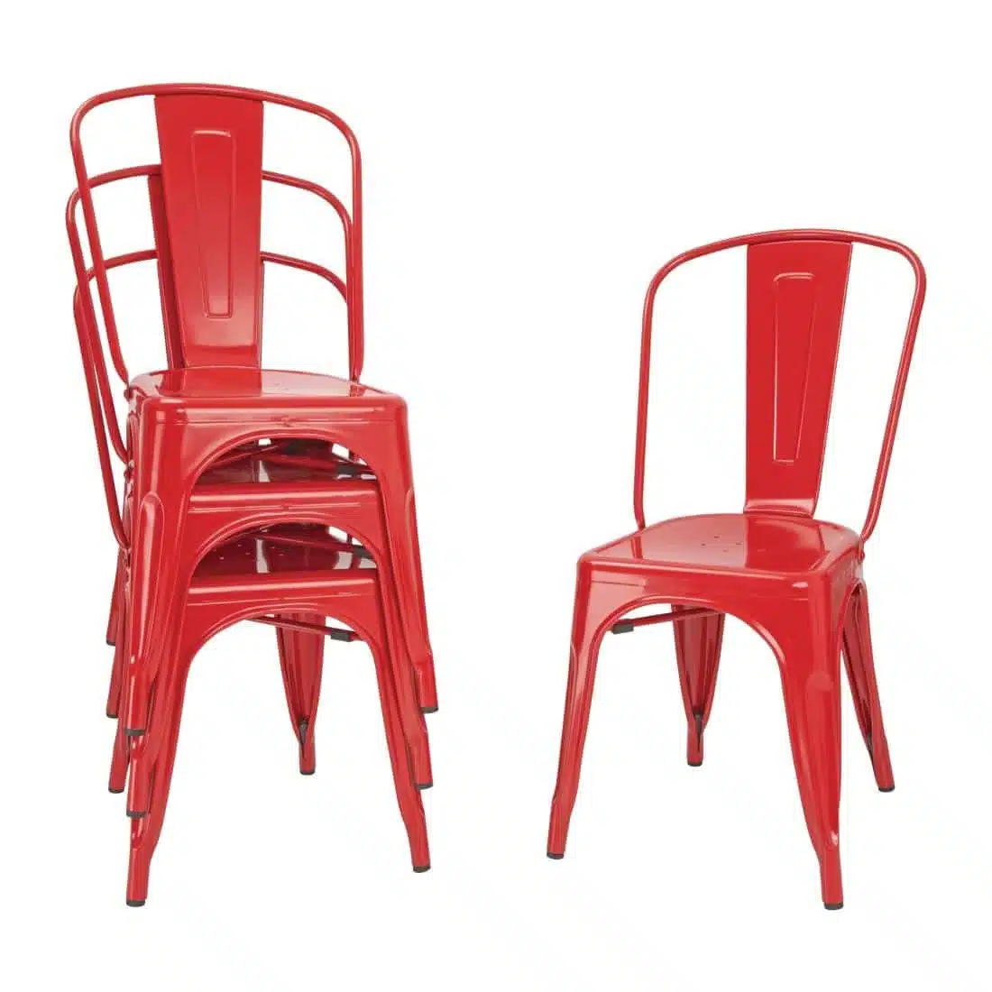 Bolero Bistro Steel Side Chair Red (Pack of 4) - Image 4