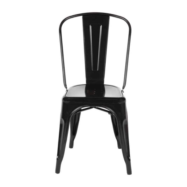 Bolero Bistro Steel Side Chairs Black (Pack of 4) - Image 2