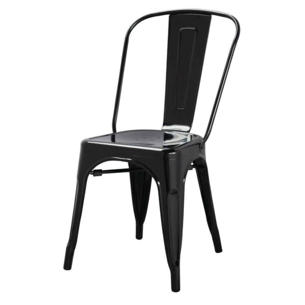 Bolero Bistro Steel Side Chairs Black (Pack of 4) - Image 3