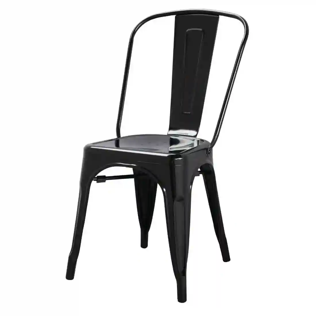 Bolero Bistro Steel Side Chairs Black (Pack of 4) - Image 2