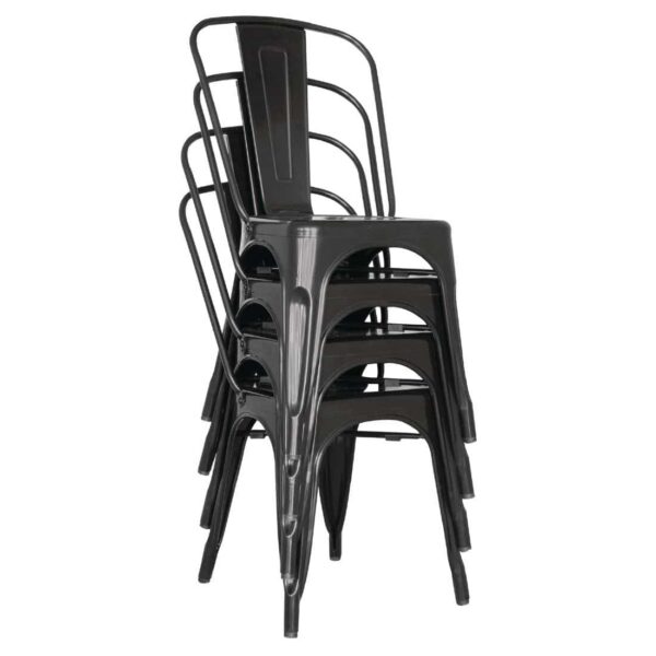 Bolero Bistro Steel Side Chairs Black (Pack of 4) - Image 4