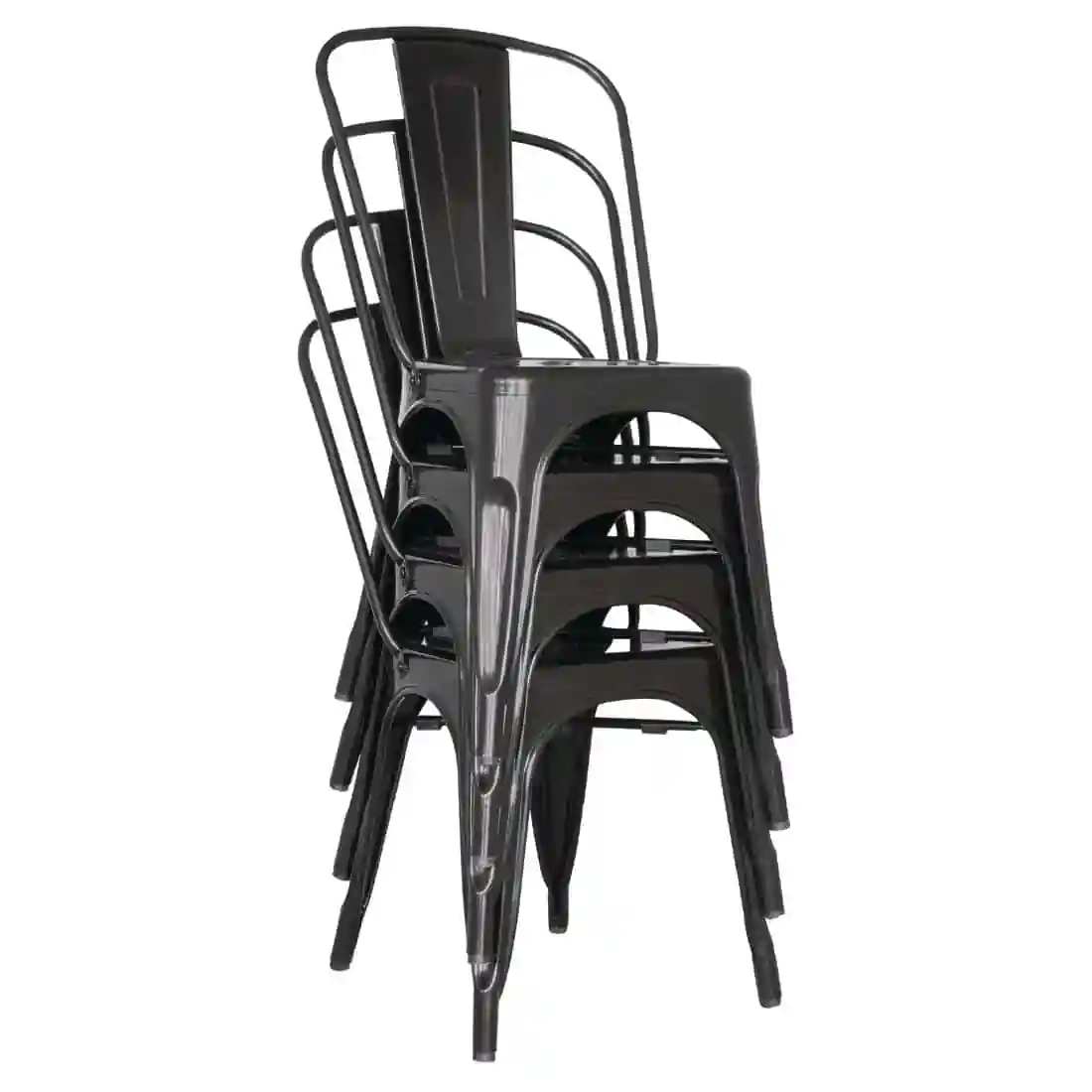 Bolero Bistro Steel Side Chairs Black (Pack of 4) - Image 3