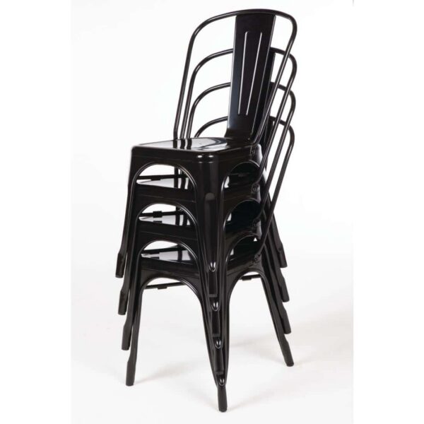 Bolero Bistro Steel Side Chairs Black (Pack of 4) - Image 9