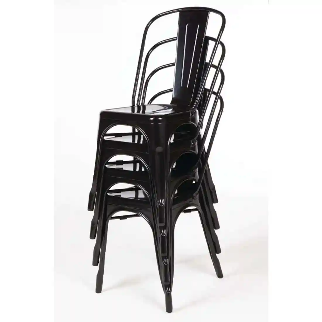 Bolero Bistro Steel Side Chairs Black (Pack of 4) - Image 8