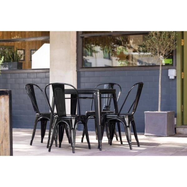 Bolero Bistro Steel Side Chairs Black (Pack of 4) - Image 13