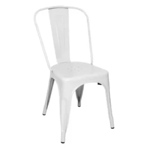 Bolero Bistro Steel Side Chair White (Pack of 4)