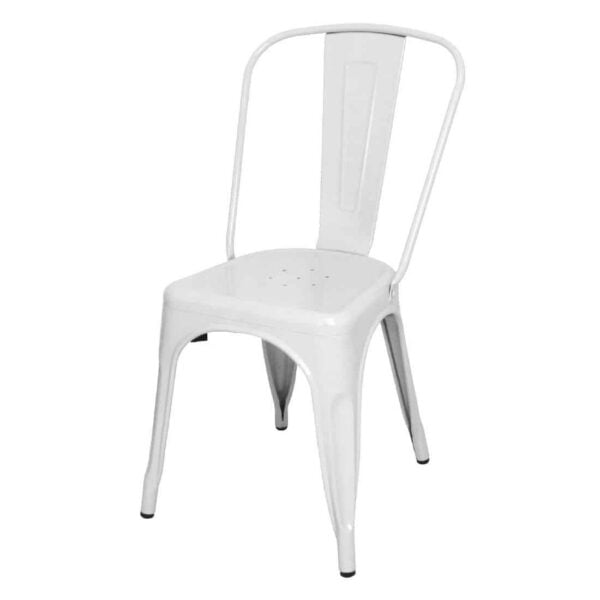 Bolero Bistro Steel Side Chair White (Pack of 4) - Image 3