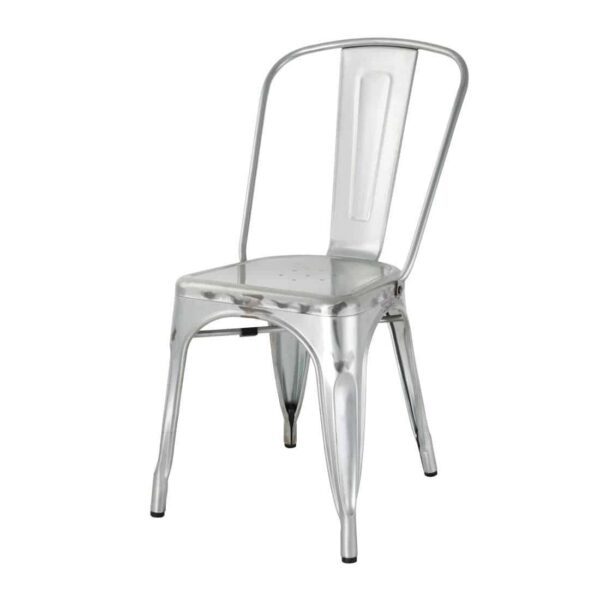 Bolero Bistro Galvanised Steel Side Chairs (Pack of 4) - Image 2
