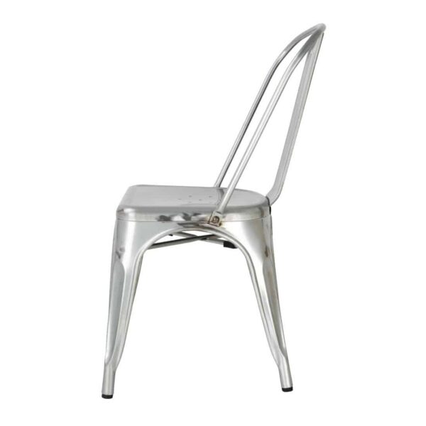 Bolero Bistro Galvanised Steel Side Chairs (Pack of 4) - Image 3