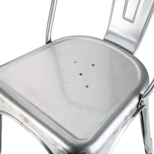 Bolero Bistro Galvanised Steel Side Chairs (Pack of 4) - Image 7