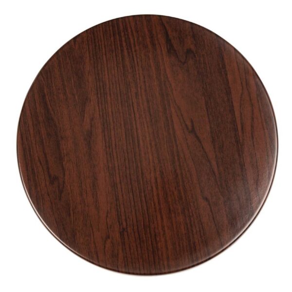 Bolero Pre-drilled Round Table Top Dark Brown 800mm - Image 1