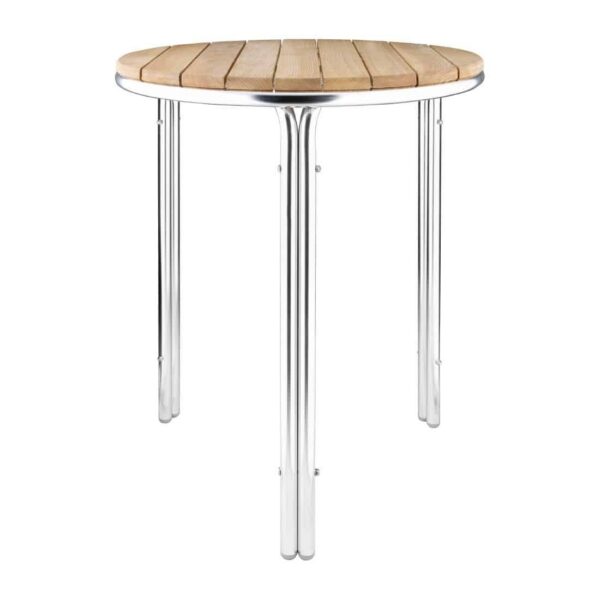 Bolero Round Ash and Aluminium Table 600mm - Image 2