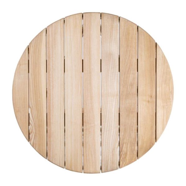 Bolero Round Ash and Aluminium Table 600mm - Image 3