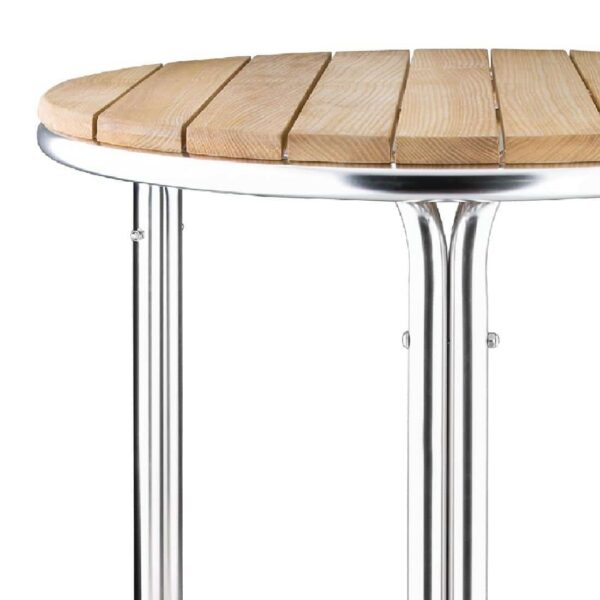 Bolero Round Ash and Aluminium Table 600mm - Image 4