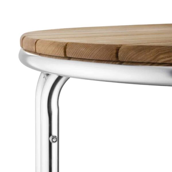 Bolero Round Ash and Aluminium Table 600mm - Image 5