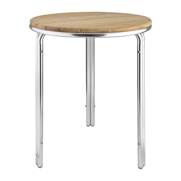 Bolero Round Ash and Aluminium Table 600mm - Image 6
