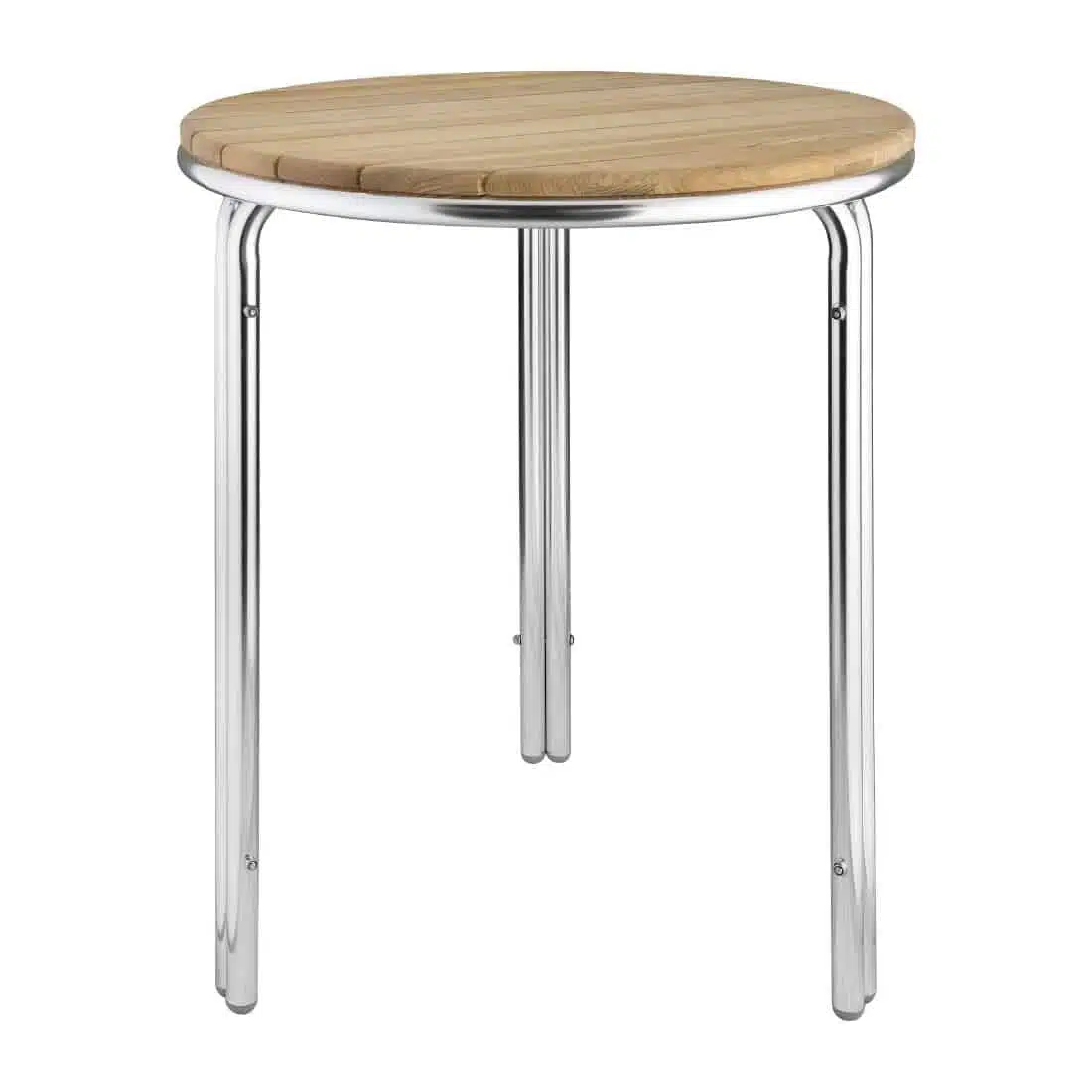 Bolero Round Ash and Aluminium Table 600mm - Image 5