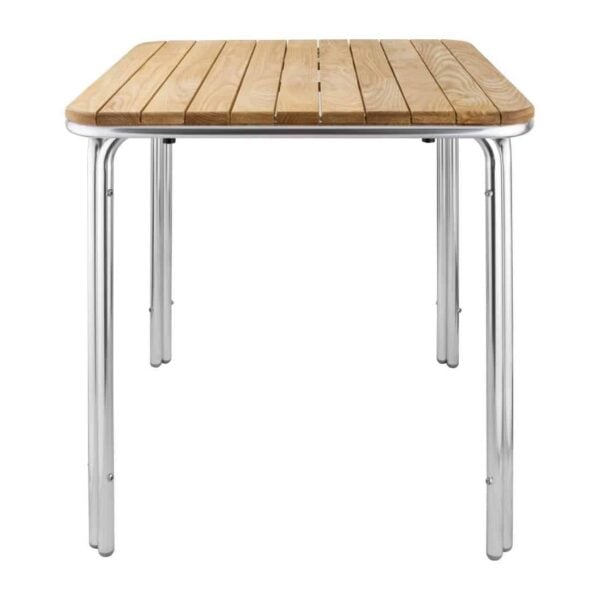 Bolero Square Ash and Aluminium Table 700mm - Image 2