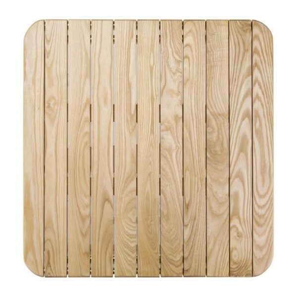 Bolero Square Ash and Aluminium Table 700mm - Image 3