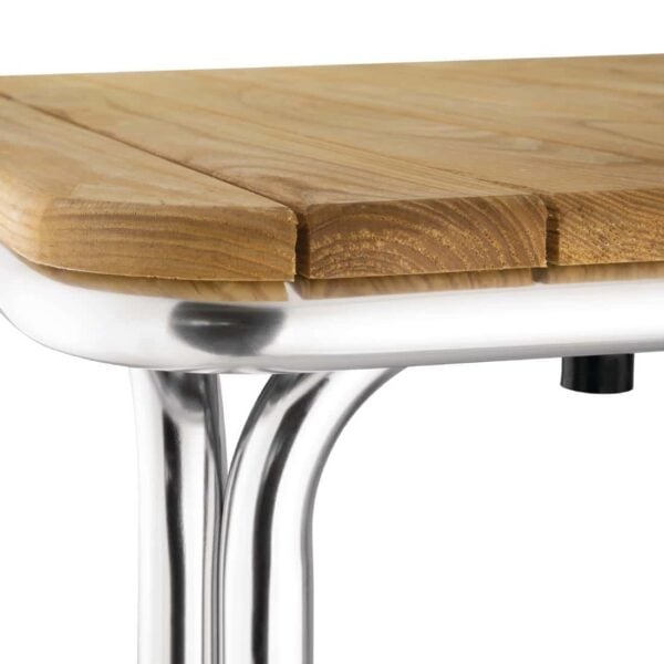 Bolero Square Ash and Aluminium Table 700mm - Image 4