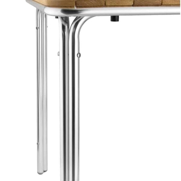 Bolero Square Ash and Aluminium Table 700mm - Image 5