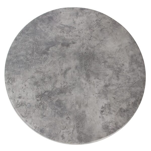 Werzalit Pre-Drilled Round Table Top Concrete 800mm - Image 1