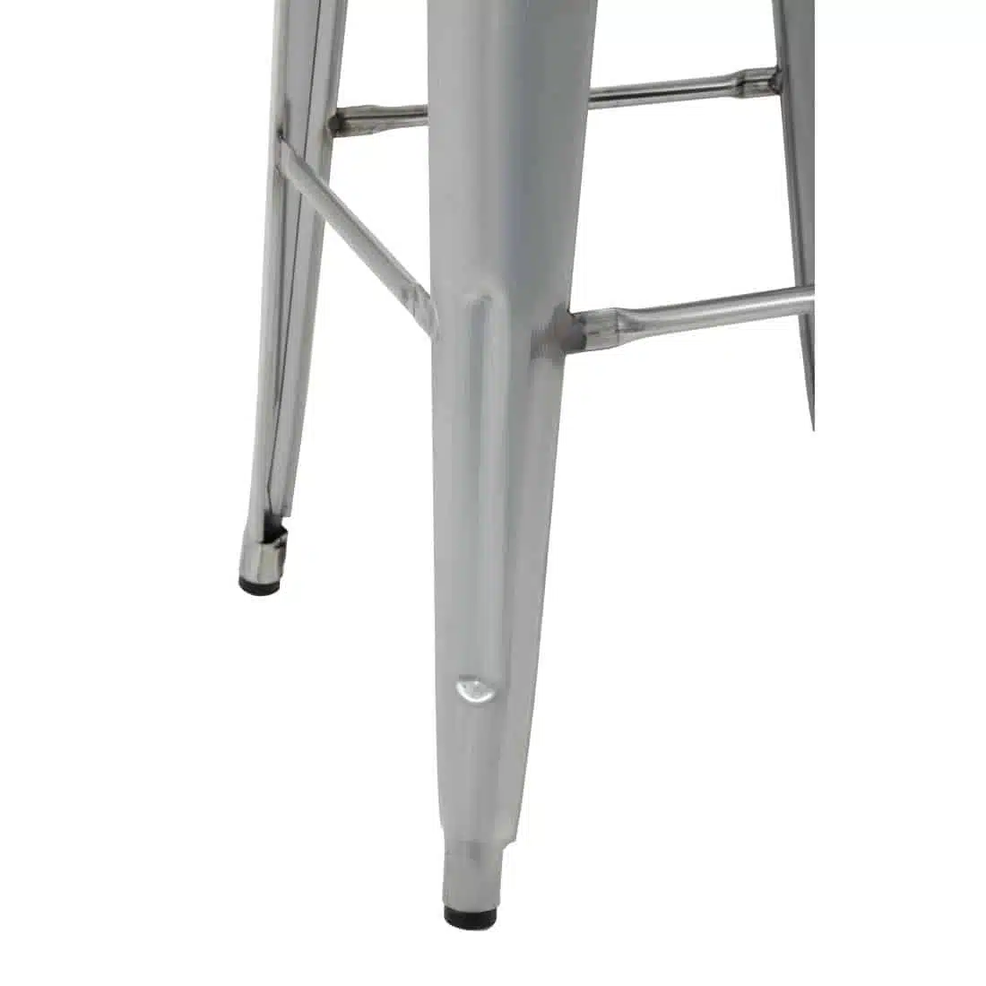 Bolero Bistro High Stools with Wooden Seat Pad Galvanised Steel (Pack of 4) - Image 6