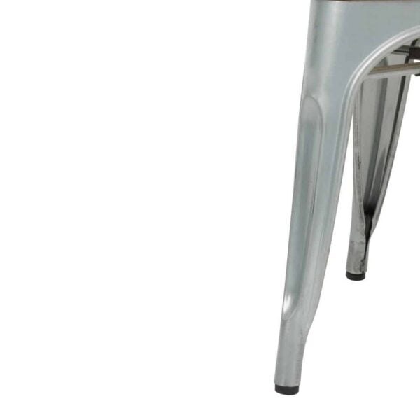 Bolero Bistro Side Chairs with Wooden Seat Pad Galvanised Steel (Pack of 4) - Image 6