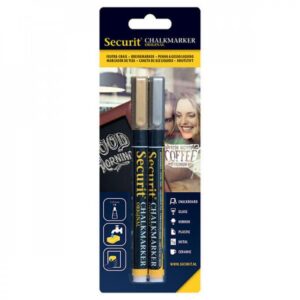 Gold and Silver Interior Chalk Marker Pens - 1-2mm nib