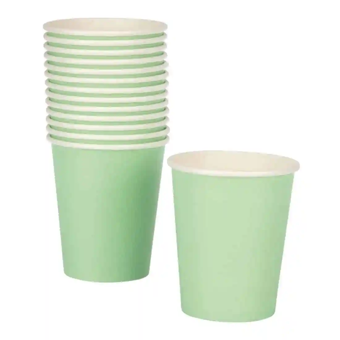 Fiesta Recyclable Coffee Cups Single Wall Turquoise 225ml / 8oz (Pack of 50) - Image 4