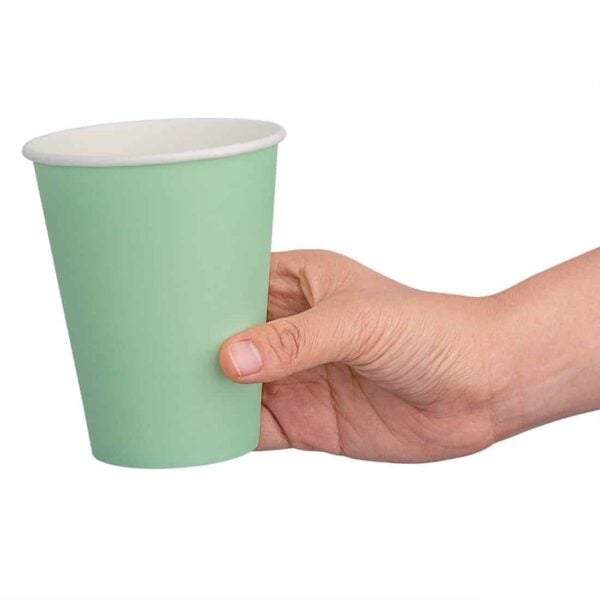 Fiesta Recyclable Single Wall Takeaway Coffee Cups Turquoise 340ml / 12oz (Pack of 50) - Image 4