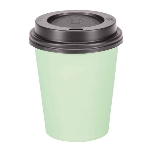 Fiesta Recyclable Coffee Cups Single Wall Turquoise 225ml / 8oz (Pack of 1000) - Image 3