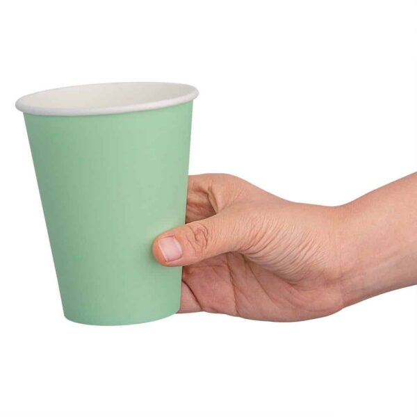 Fiesta Recyclable Single Wall Takeaway Coffee Cups Turquoise 340ml / 12oz (Pack of 1000) - Image 4