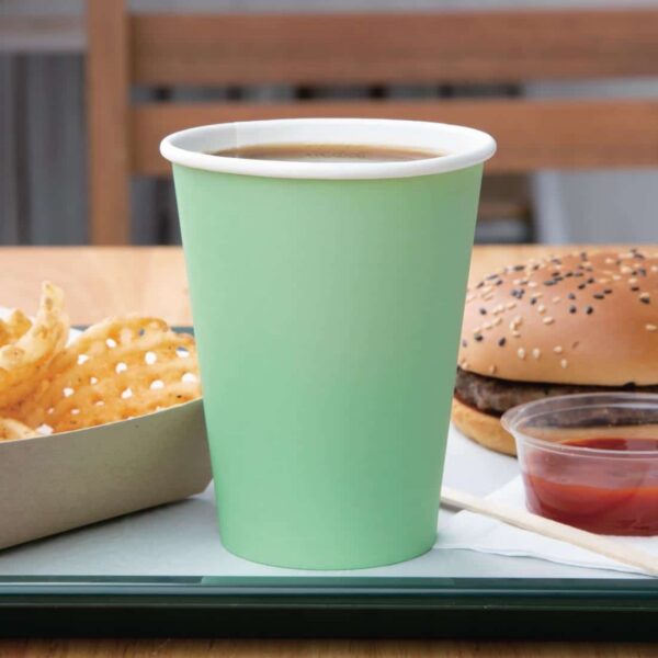 Fiesta Recyclable Single Wall Takeaway Coffee Cups Turquoise 340ml / 12oz (Pack of 1000) - Image 5