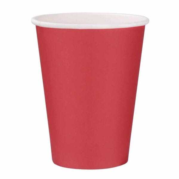 Fiesta Recyclable Single Wall Takeaway Coffee Cups Red 340ml / 12oz (Pack of 50) - Image 2